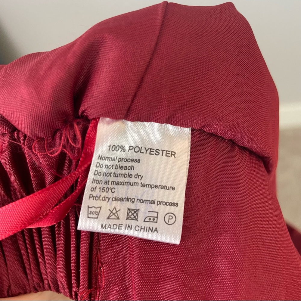 Burgundy Flowy Maxi Skirt - Picture 7 of 7